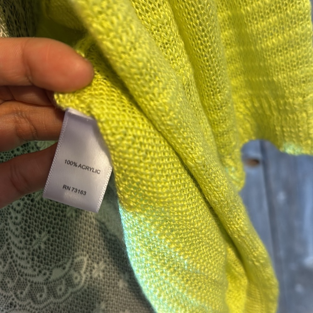 Bright Yellow Open-Front Sweater - Picture 8 of 11